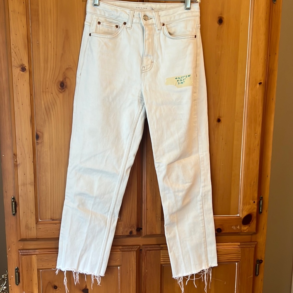 Topshop White frayed edge jeans